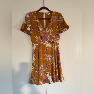 Express Orange Floral Mini Dress